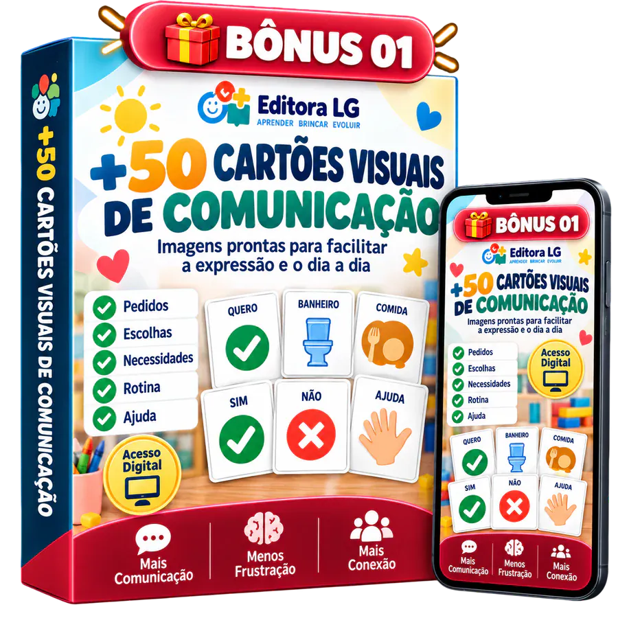 Mockup Bônus 1 — +50 Cartões Visuais de Comunicação